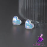 Color Heart Shape Personality Stud Earrings