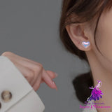 Color Heart Shape Personality Stud Earrings