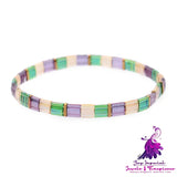 Color Square Beaded Bracelet