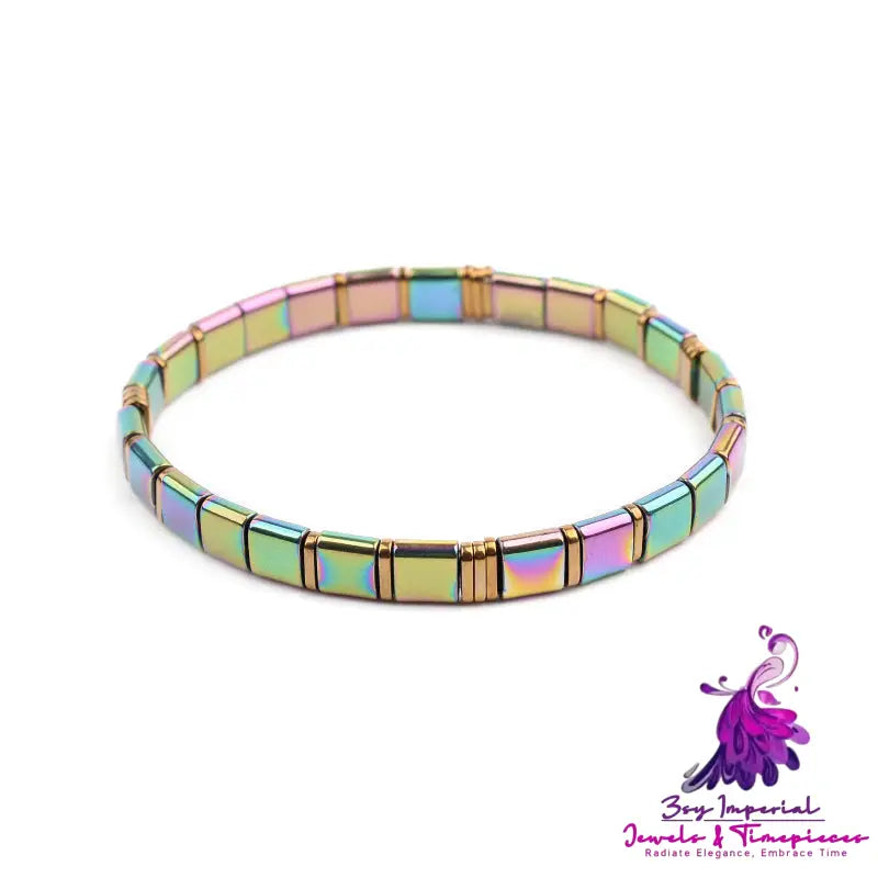 Color Square Beaded Bracelet