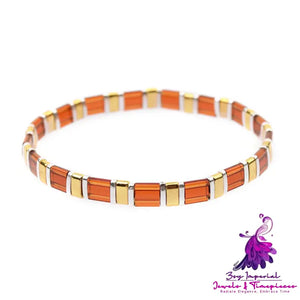 Color Square Beaded Bracelet