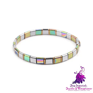 Color Square Beaded Bracelet