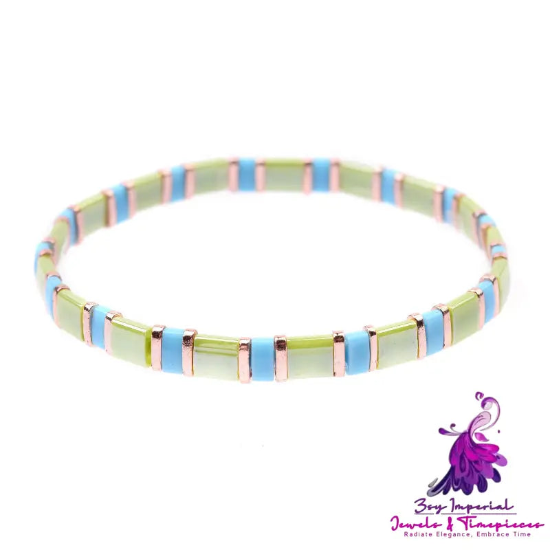 Color Square Beaded Bracelet