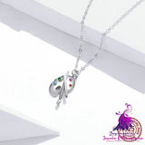 Sterling Silver Color Zircon Necklace