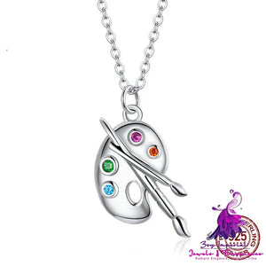 Sterling Silver Color Zircon Necklace