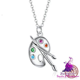 Sterling Silver Color Zircon Necklace