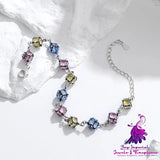 Colored Glass Ball Zircon Bracelet