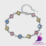 Colored Glass Ball Zircon Bracelet