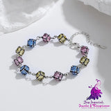 Colored Glass Ball Zircon Bracelet