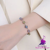 Colored Glass Ball Zircon Bracelet