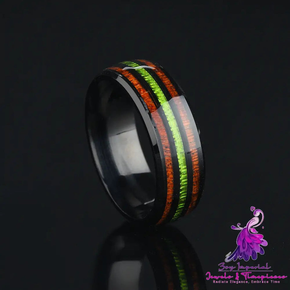 Colored Ring With Wood Grain