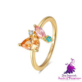 Diamond Colored Zircon Ring