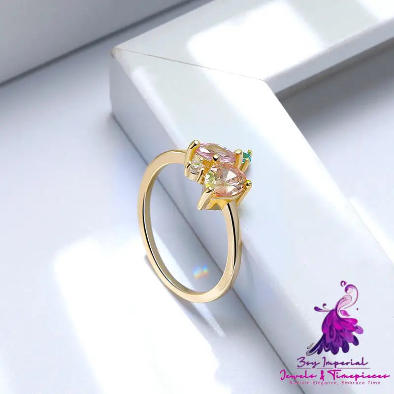 Diamond Colored Zircon Ring