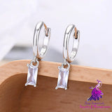 Rectangular Zirconia Earrings