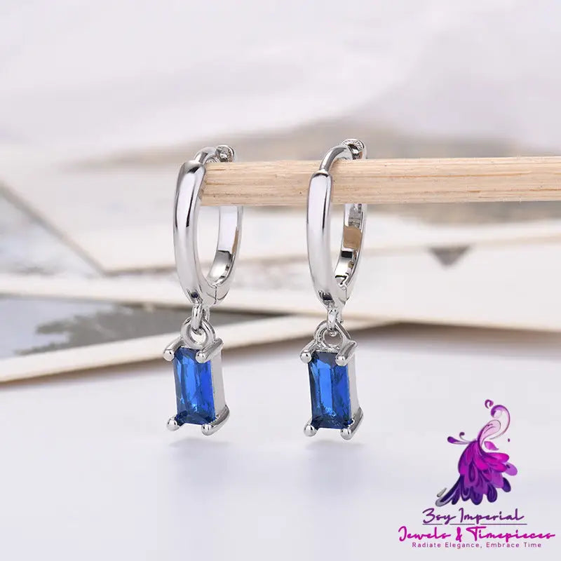 Rectangular Zirconia Earrings