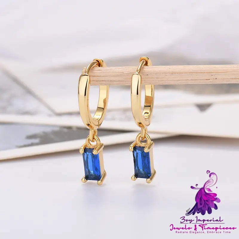 Rectangular Zirconia Earrings