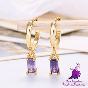 Rectangular Zirconia Earrings