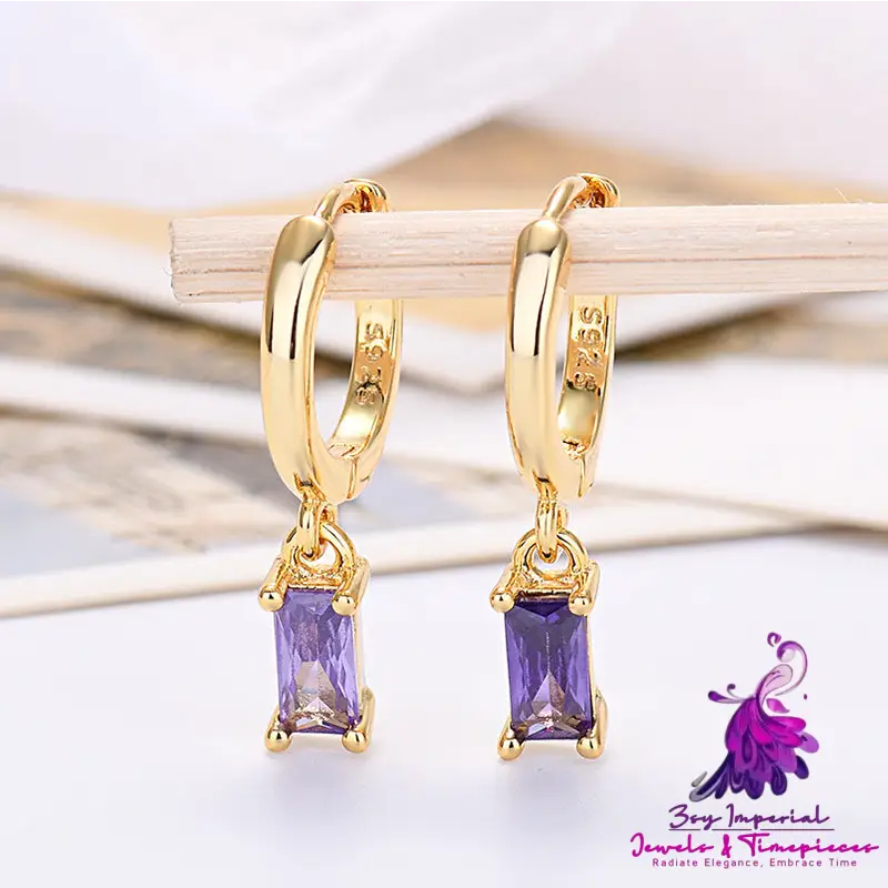 Rectangular Zirconia Earrings