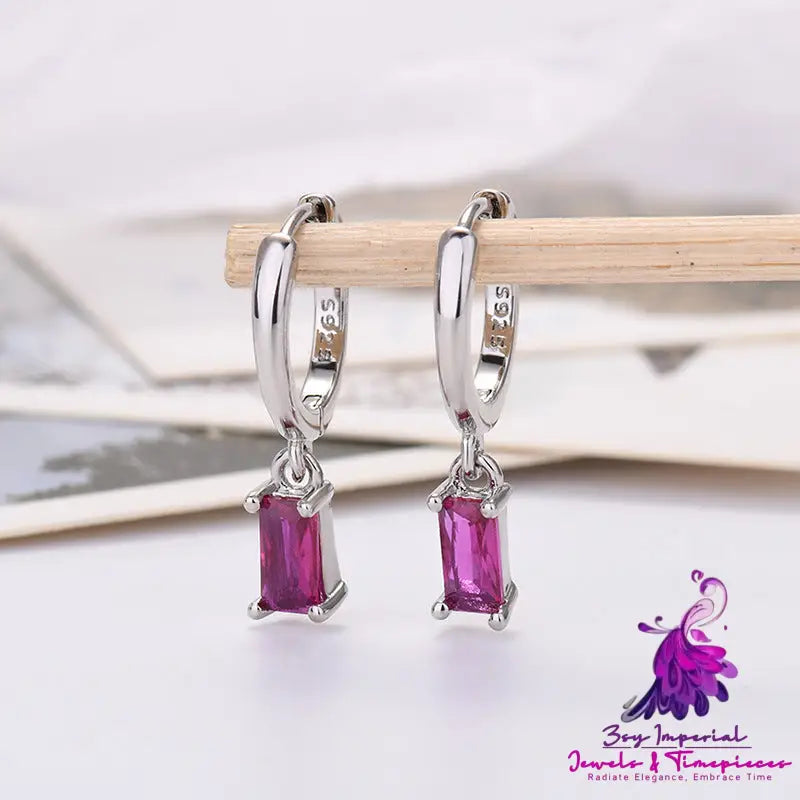 Rectangular Zirconia Earrings