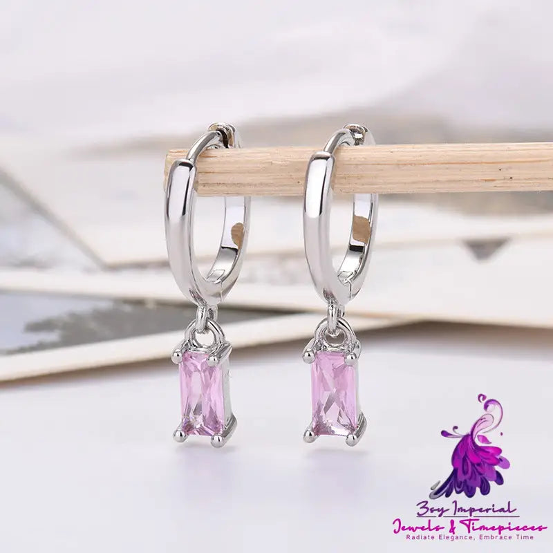 Rectangular Zirconia Earrings