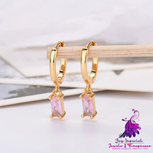 Rectangular Zirconia Earrings