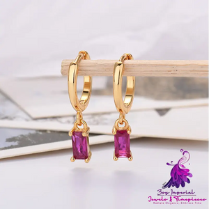 Rectangular Zirconia Earrings