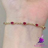 Pigeon Blood Red Ruby Diamond Bracelet