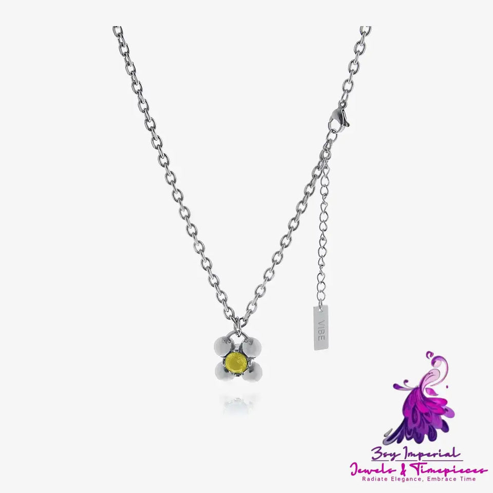 Colorful Flower Pendant Necklace