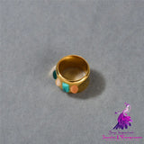 French Style Geometric Gemstone Inlaid Ring