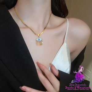 Colorful Zircon Geometric Square Necklace