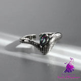 Colorful Zircon Inlaid Ins Cool Retro Ring Snake Female