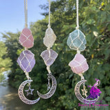 Colorful Handmade Natural Raw Stone Hanging Ornament