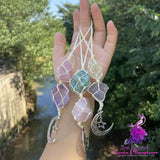 Colorful Handmade Natural Raw Stone Hanging Ornament