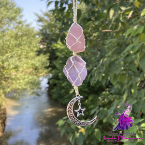 Colorful Handmade Natural Raw Stone Hanging Ornament