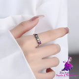 Colorful Ladder Zircon Ring