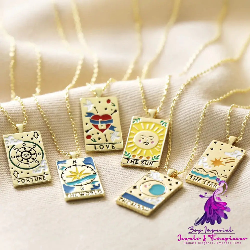 Colorful Oil Tarot Necklace