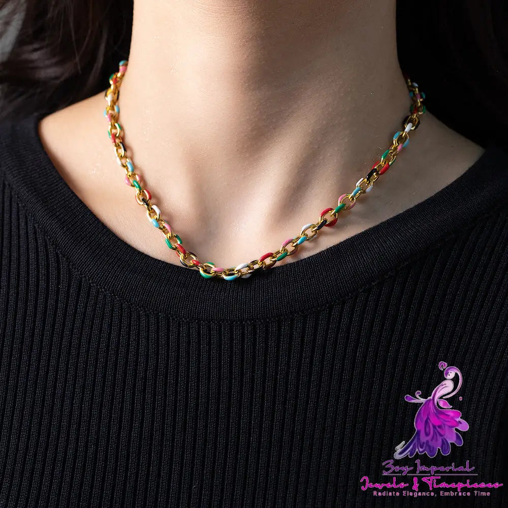 Colorful Titanium Steel Non Fading Necklace