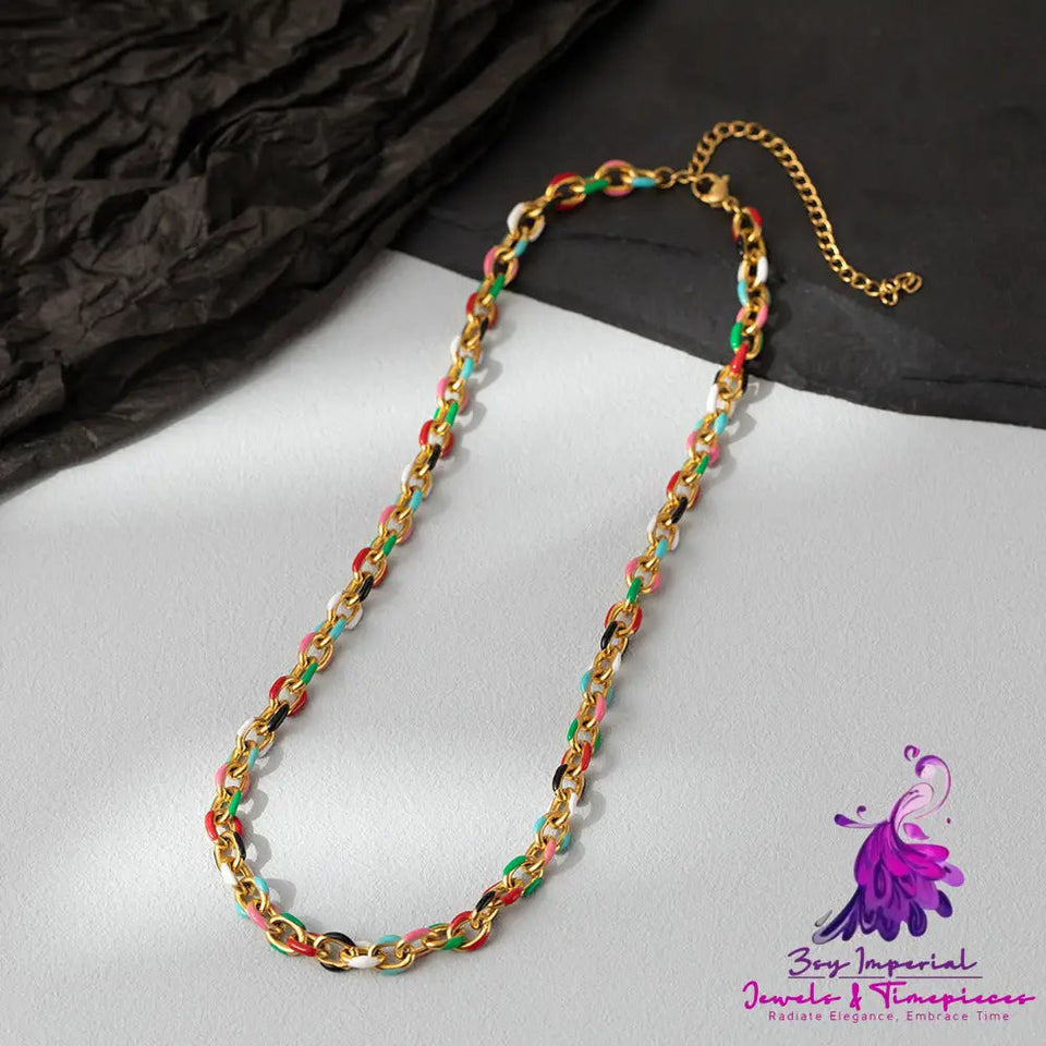 Colorful Titanium Steel Non Fading Necklace