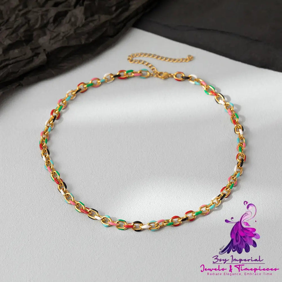 Colorful Titanium Steel Non Fading Necklace