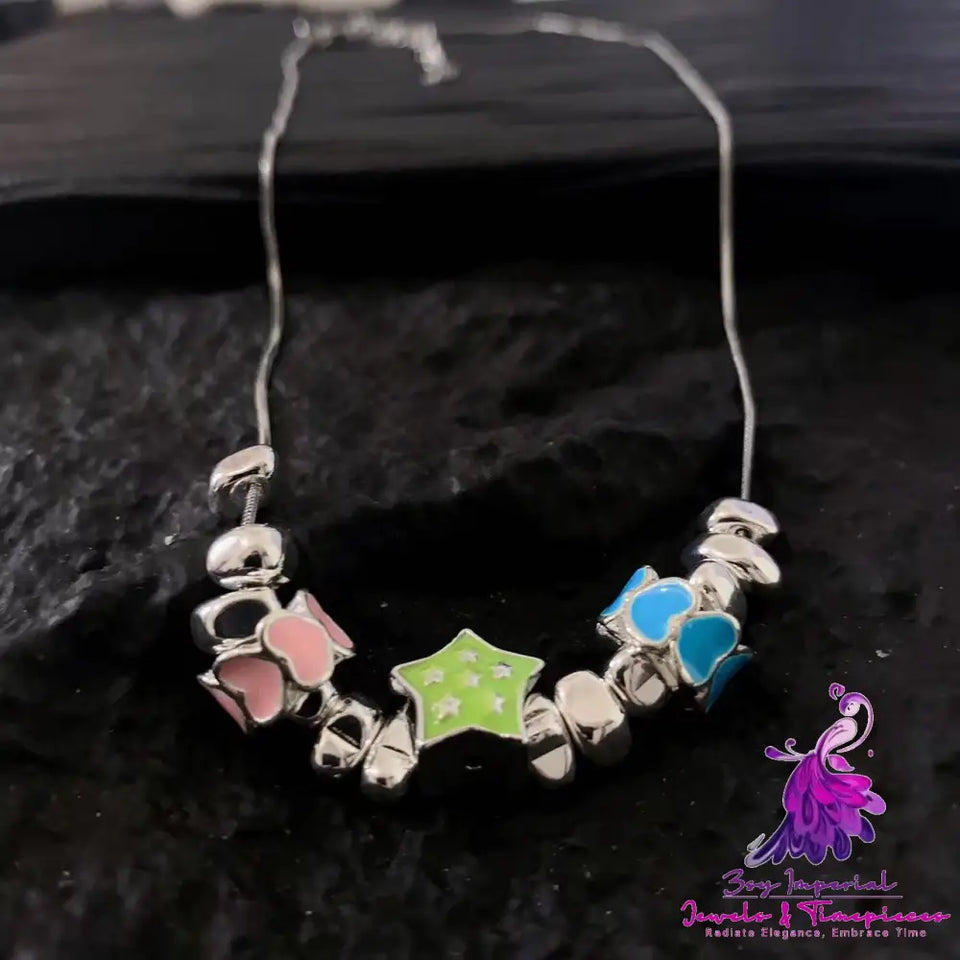 Colorful Stars Heart Necklace