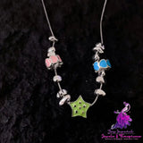 Colorful Stars Heart Necklace