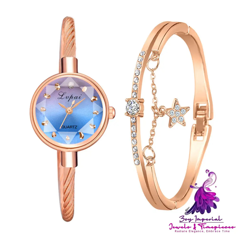 Ladies’ Bracelet Style Combination Set Watch