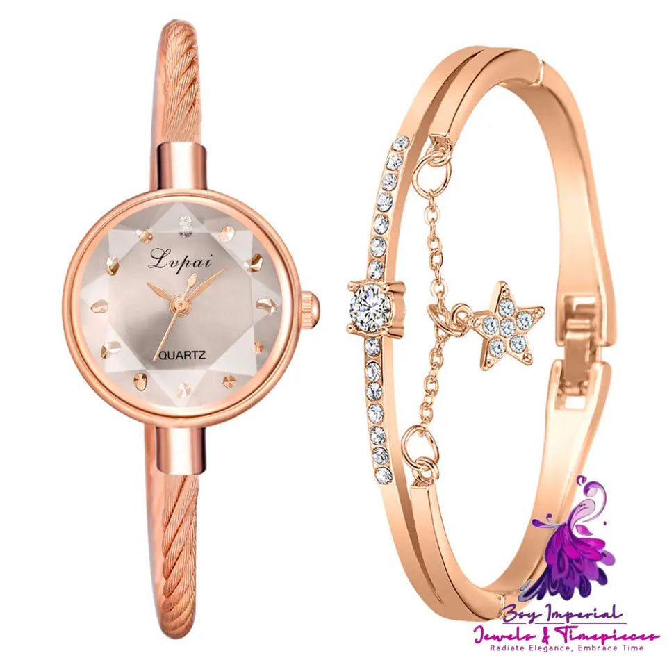 Ladies’ Bracelet Style Combination Set Watch