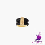 Fashion Commuter Delicate Ridged Drip Glazed Enamel Ring