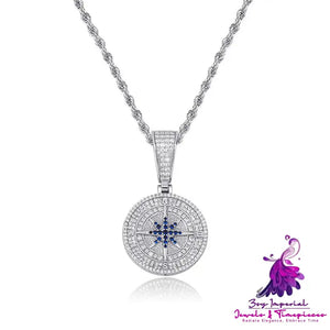 Compass Pendant Full Zircon Hip Hop