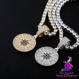 Compass Pendant Full Zircon Hip Hop