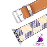 Checkered iWatch Leather Watchband