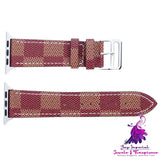 Checkered iWatch Leather Watchband