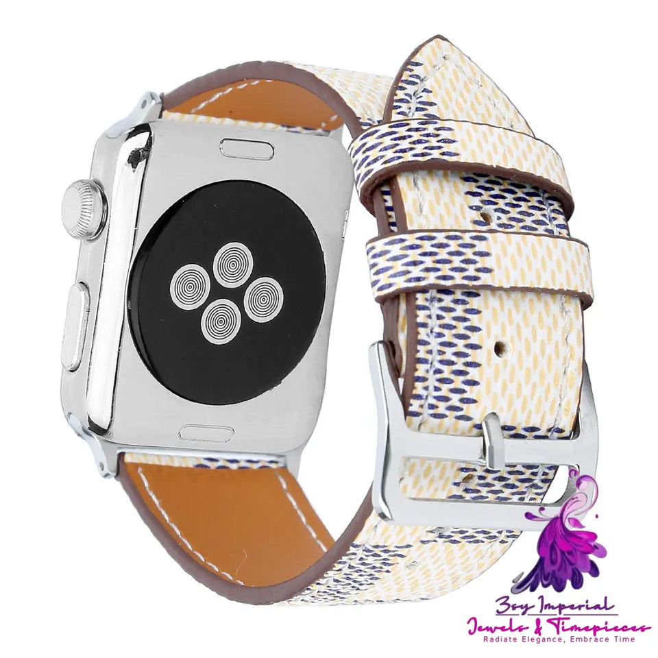 Checkered iWatch Leather Watchband