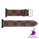 Checkered iWatch Leather Watchband